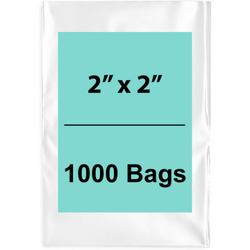 2X2 inches Clear Flat Poly Bags 2Mil Open Top (LDPE)